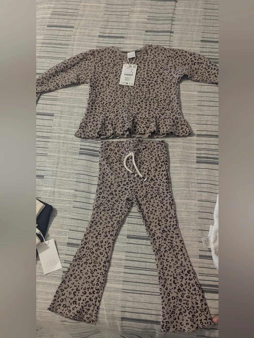 Zara Girls Leopard Print Ruffle 2 Piece Set - NWT